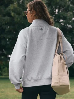 Gris - Sweat à col zippé