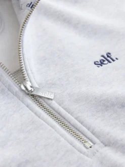 Gris - Sweat à col zippé