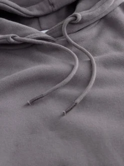 Gris - Sweat-shirt à capuche long actif à coutures apparentes ultra-doux avec poches