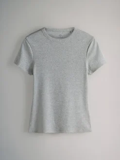 Gris - The Set lot de 5 t-shirts côtelés à manches courtes