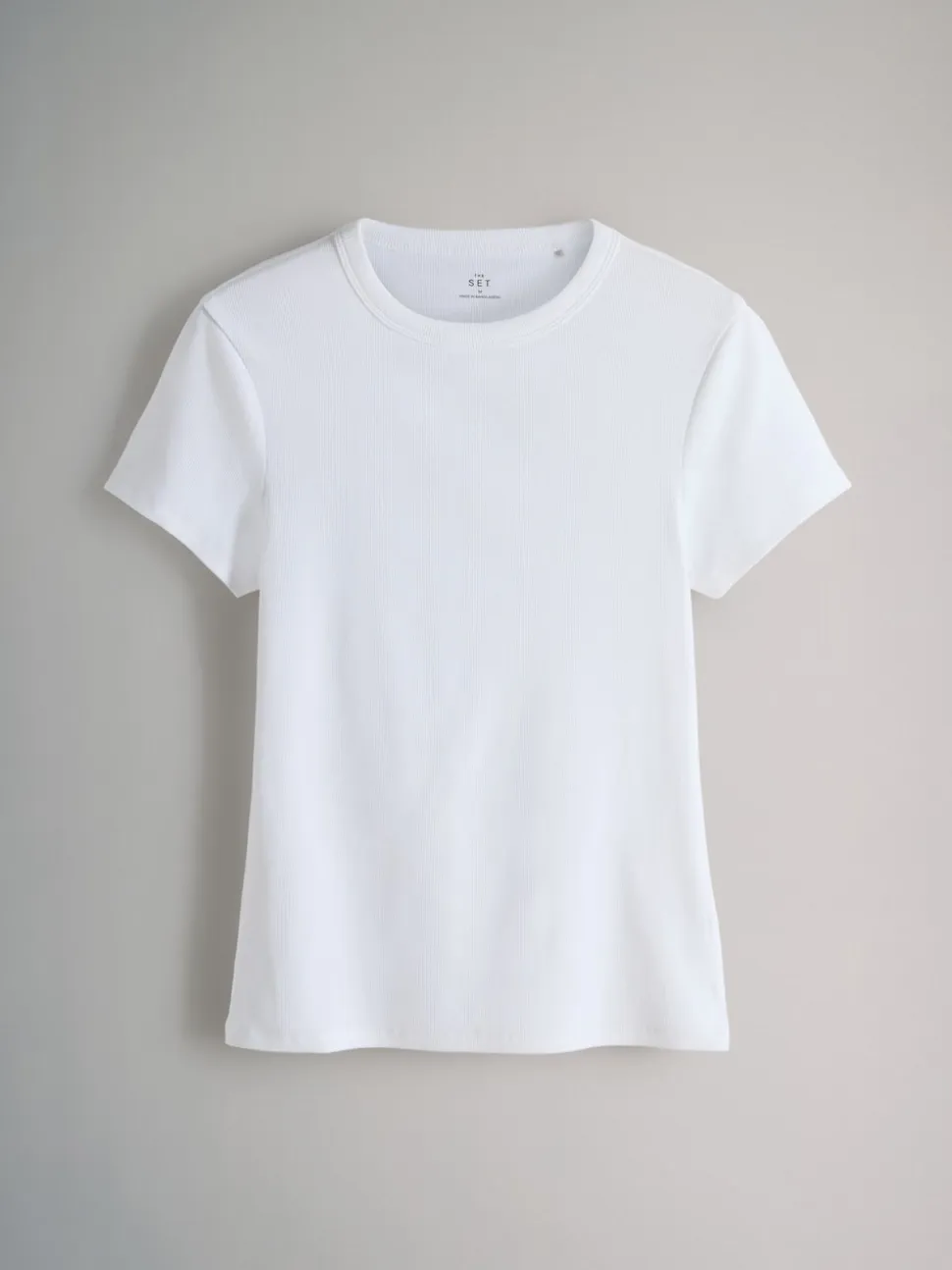 Gris - The Set lot de 5 t-shirts côtelés à manches courtes