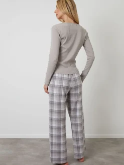 Gris - Threadbare pyjama en coton à manches longues