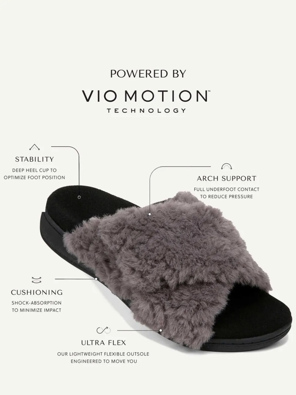 Gris - Vionic Coupe classique Relax! II Arch Support Slippers