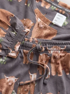 Gris anthracite Hamish the Highland Cow - Pyjama à manches longues