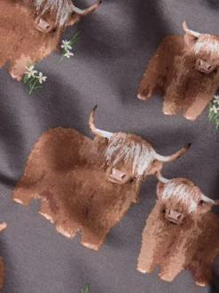 Gris anthracite Hamish the Highland Cow - Pyjama à manches longues