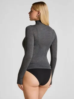 Gris cendré - Hunkemoller T-shirt super doux à col roulé avec couche de base en cachemire