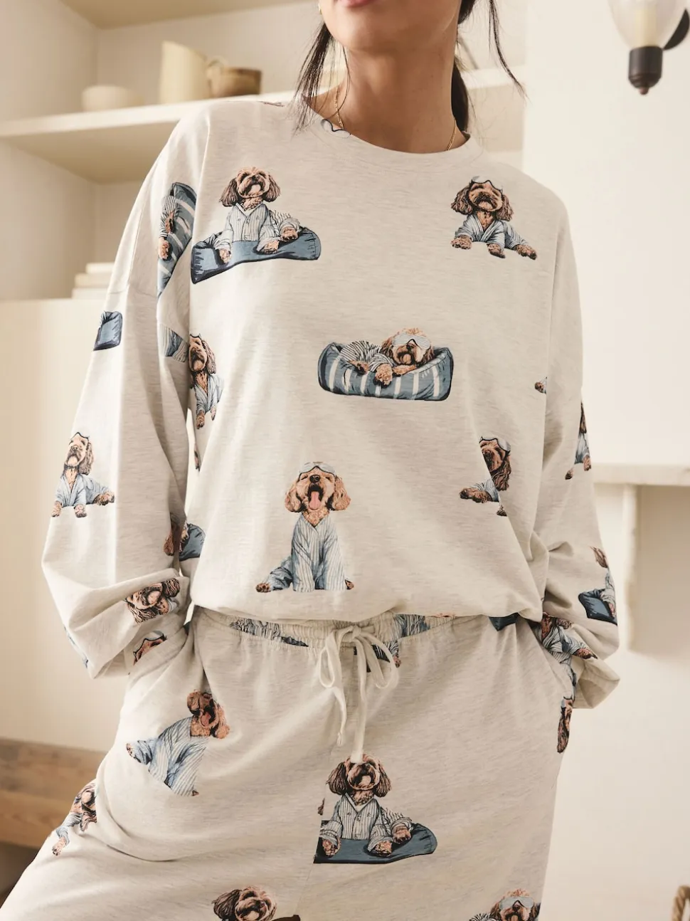 Gris Charlie le Cockapoo - Pyjama à manches longues