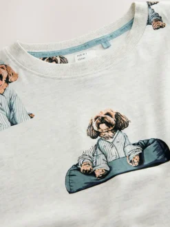 Gris Charlie le Cockapoo - Chemise de nuit en coton