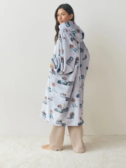 Gris Charlie le Cockapoo - Couverture à capuche oversize