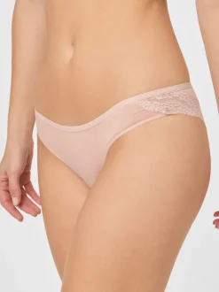 Gris chiné/rose/prune - Lot de 4 culottes en coton et dentelle