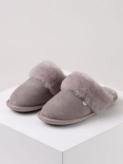 Gris clair - Chaussons Just Sheepskin Duchess femme en peau de mouton