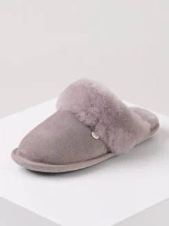 Gris clair - Chaussons Just Sheepskin Duchess femme en peau de mouton