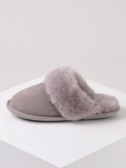 Gris clair - Chaussons Just Sheepskin Duchess femme en peau de mouton