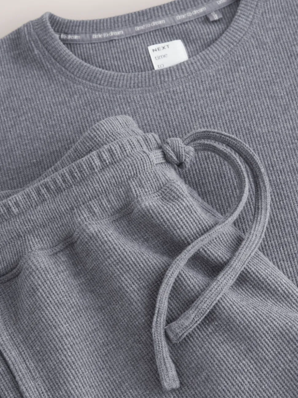 Gris d'ardoise - Pyjama à manches longues Cosy Waffle