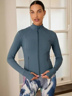 Gris d'ardoise - Veste de yoga Active Sports zippée