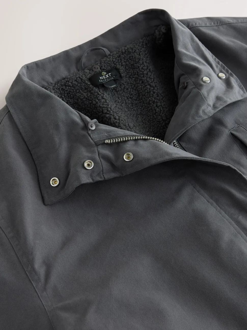 Gris de charbon de bois - Parka haut de gamme avec col en fausse fourrure