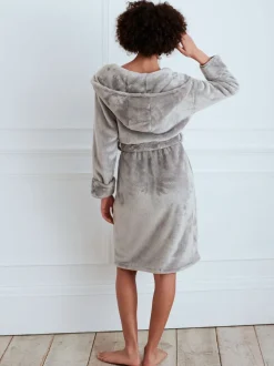 Gris de charbon de bois - Peignoir Chelsea Peers en polaire