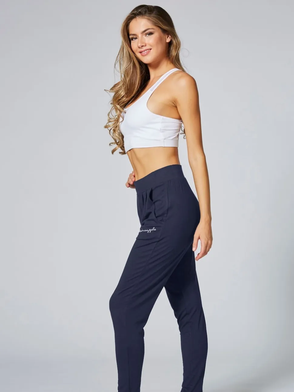 Gris de charbon de bois - Pantalon de jogging Pineapple Viscose décontracté en jersey