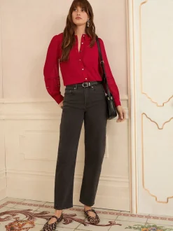 Gris de charbon de bois - Love & Roses Coupe ballon Jeans