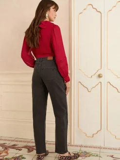Gris de charbon de bois - Love & Roses Coupe ballon Jeans