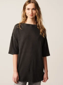 Gris de charbon de bois - T-shirt long épais décontracté