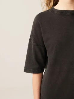 Gris de charbon de bois - T-shirt long épais décontracté