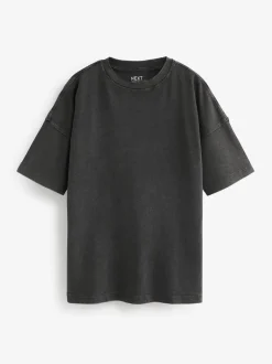 Gris de charbon de bois - T-shirt long épais décontracté