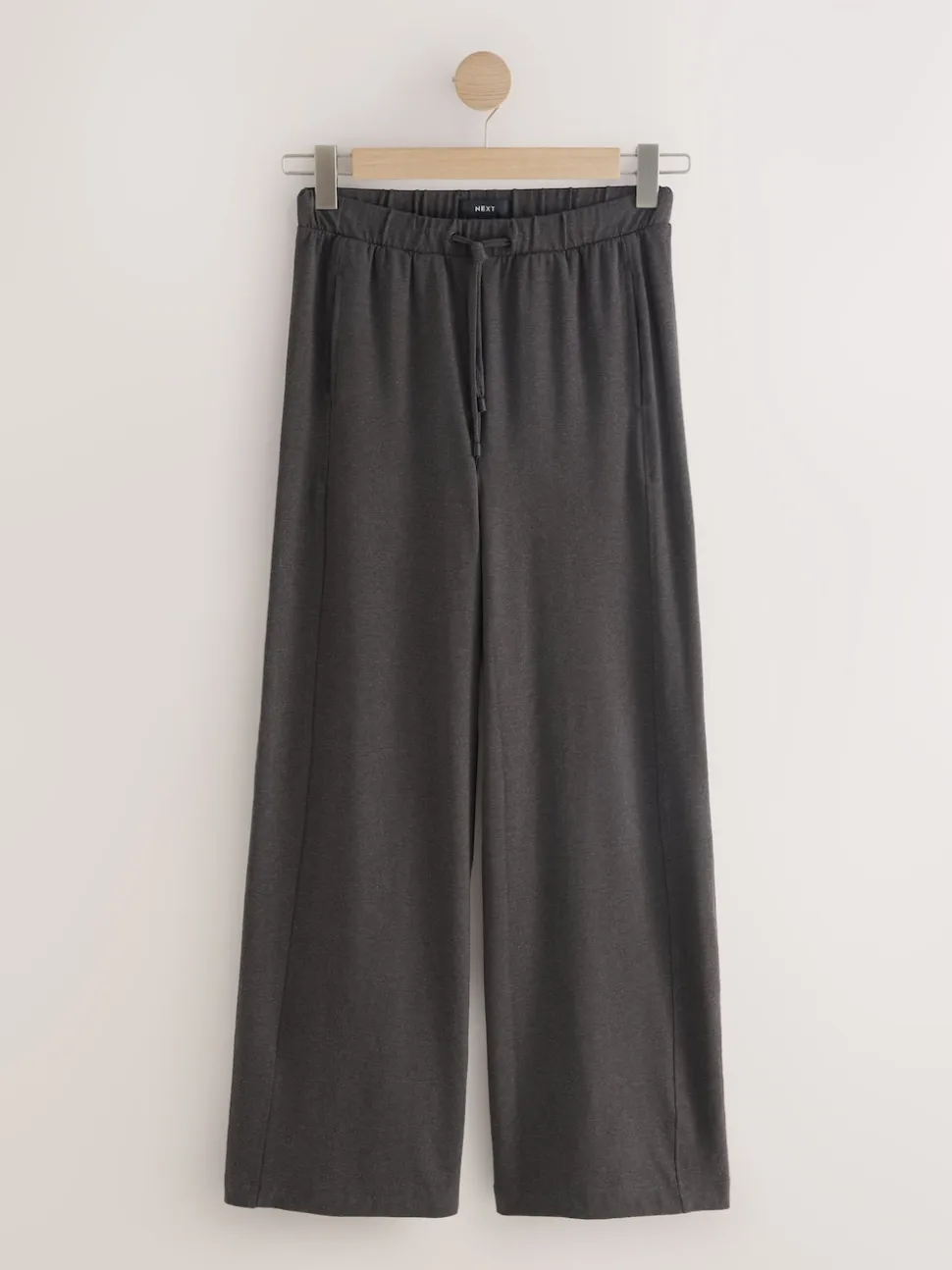 Gris de charbon de bois - Joggings à jambe large en jersey