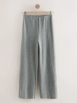 Gris de charbon de bois - Pantalon ample en maille côtelée super doux