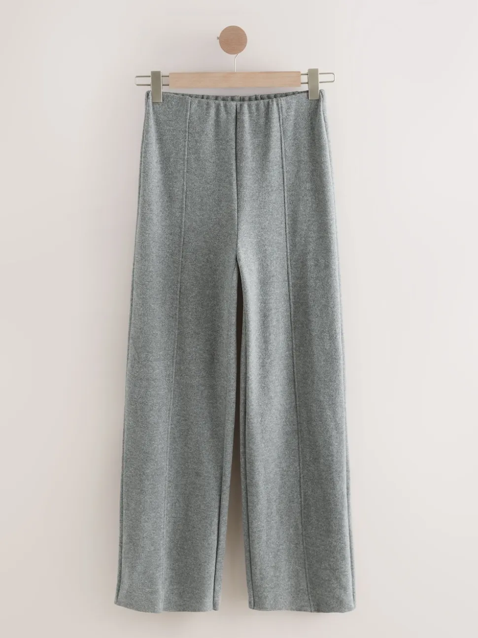 Gris de charbon de bois - Pantalon ample en maille côtelée super doux