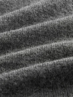 Gris foncé - Cardigan tricoté à Col rond en laine