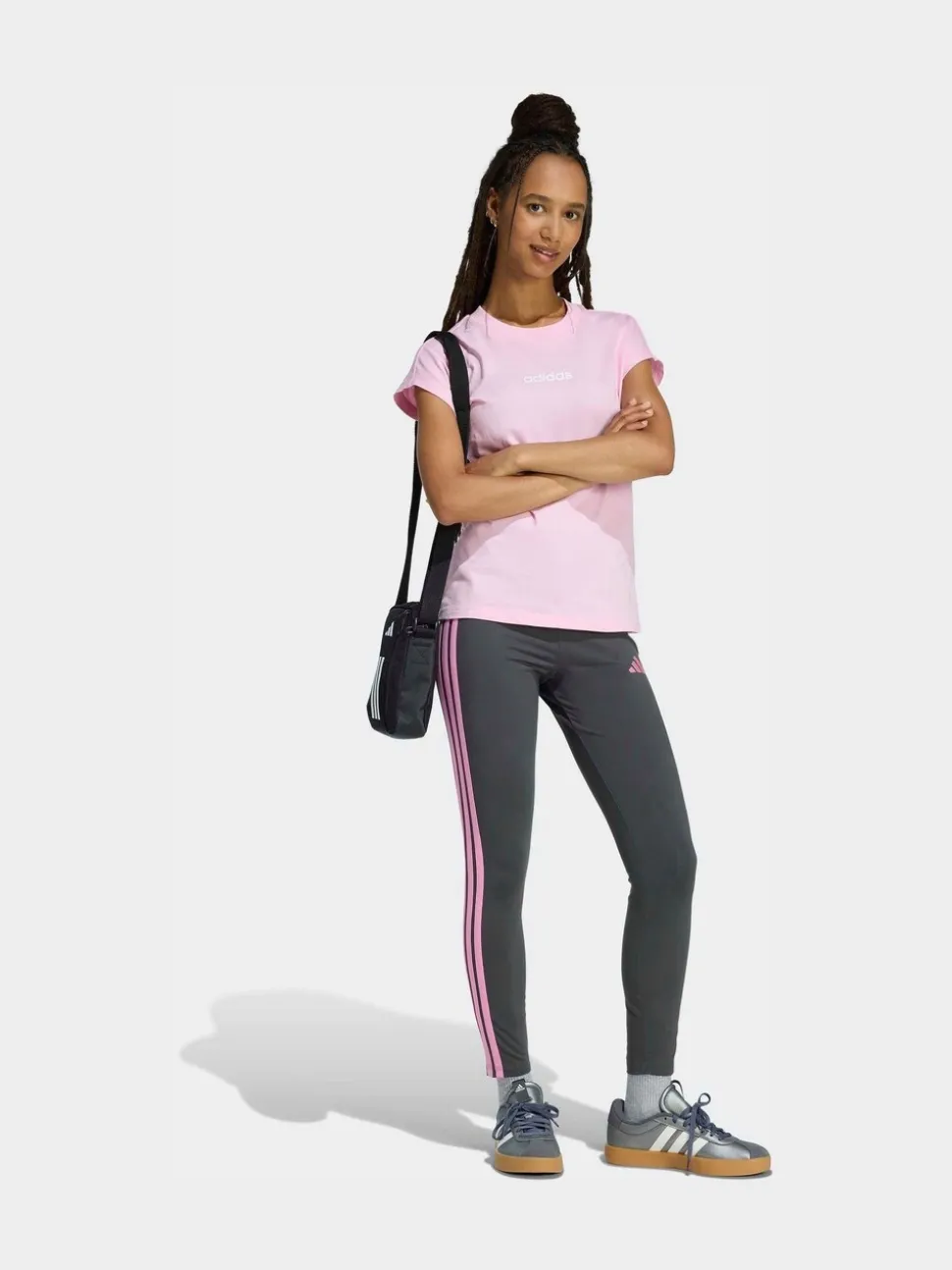 Gris foncé - Leggings adidas Essentials en coton à 3 bandes