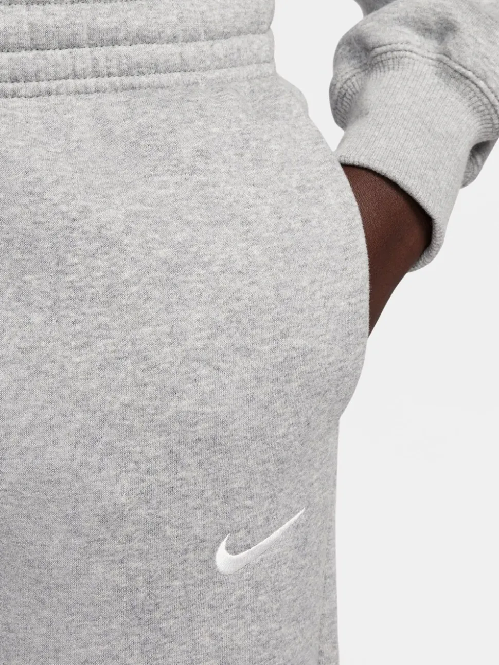 Gris foncé chiné - Jogging Nike Phoenix en polaire taille mi-haute