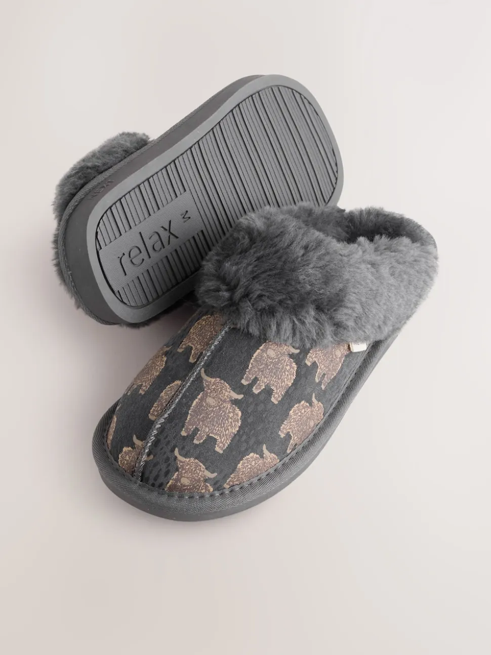 Gris Hamish - Suede Mule Pantoufles
