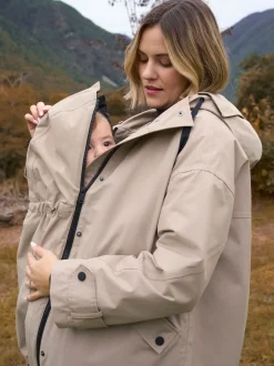 Gris taupe - Imperméable de Grossesse et de portage Seraphine 3-en-1