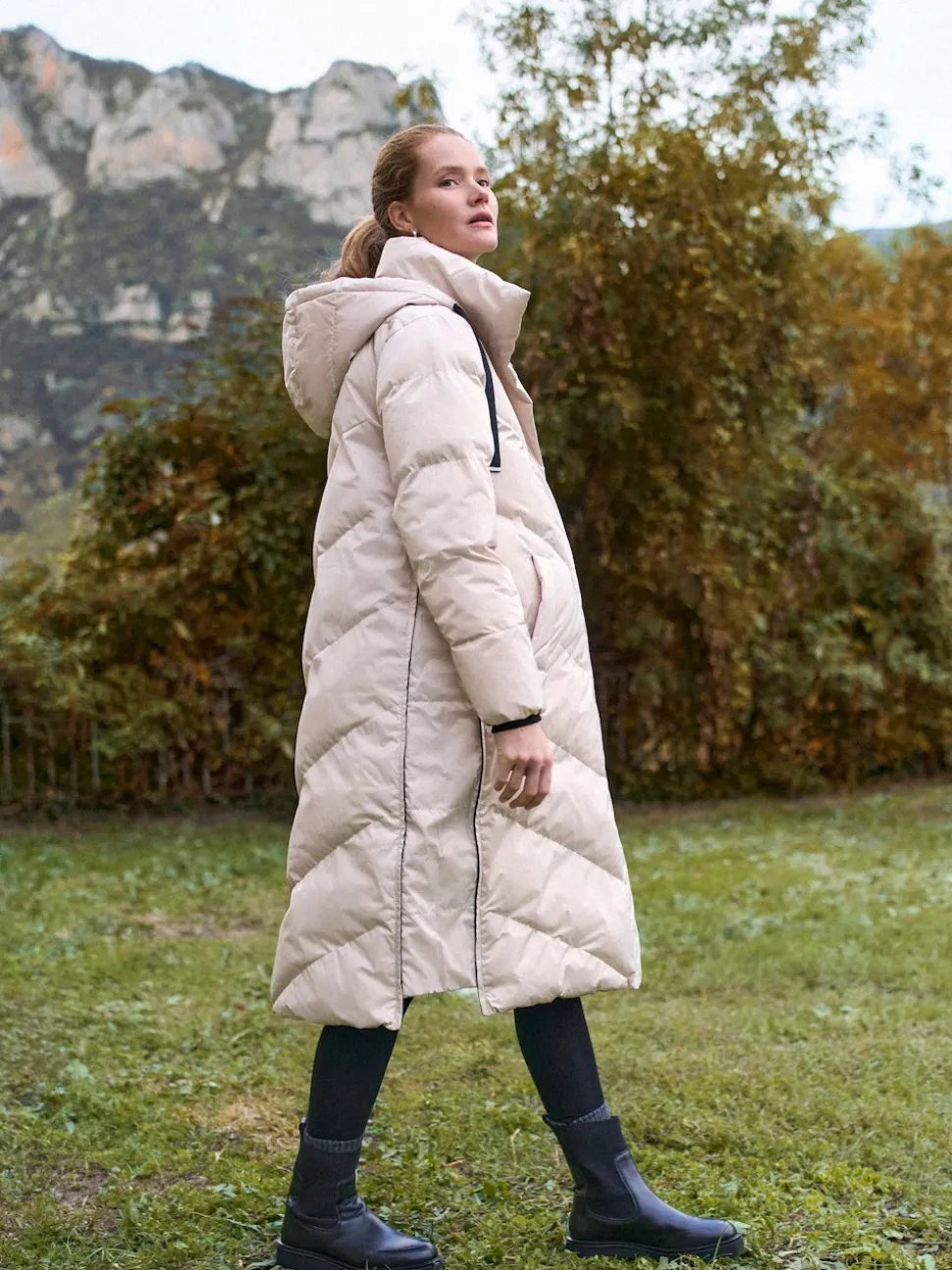 Gris taupe - Seraphine Long 3-en-1 Doudoune de Grossesse et de portage