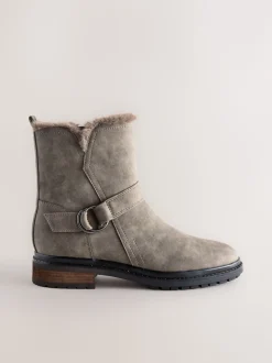 Gris texturé - Bottines Forever Comfort® en fourrure synthétique
