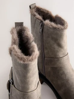 Gris texturé - Bottines Forever Comfort® en fourrure synthétique
