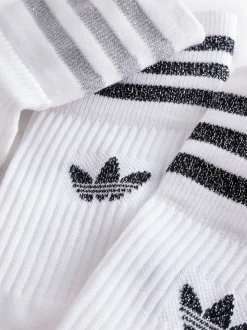 Gris/Blanc - adidas originals Chaussettes mi-hautes à paillettes 2 Pack
