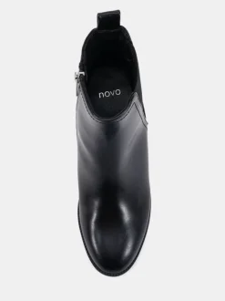 Ground noires - Novo Bottes Chelsea à talon carré Jessie Coupe large