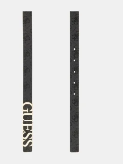 Guess ceinture noire à logo métallique