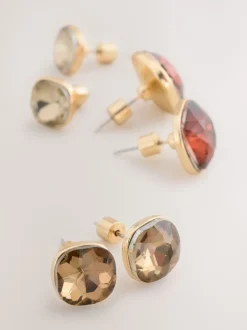 Gunmetal - Lot de 3 boucles d’oreilles à clous bijoux