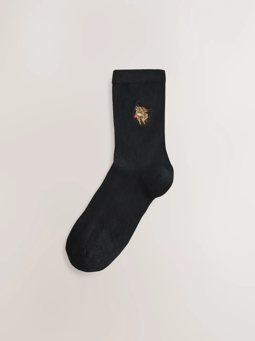 Hamish The Highland Cow / Tulipes - Chaussettes à motif brodé 4 Pack