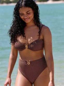 Haut de bikini B by Ted Baker non rembourré à armatures marron chocolat en lurex