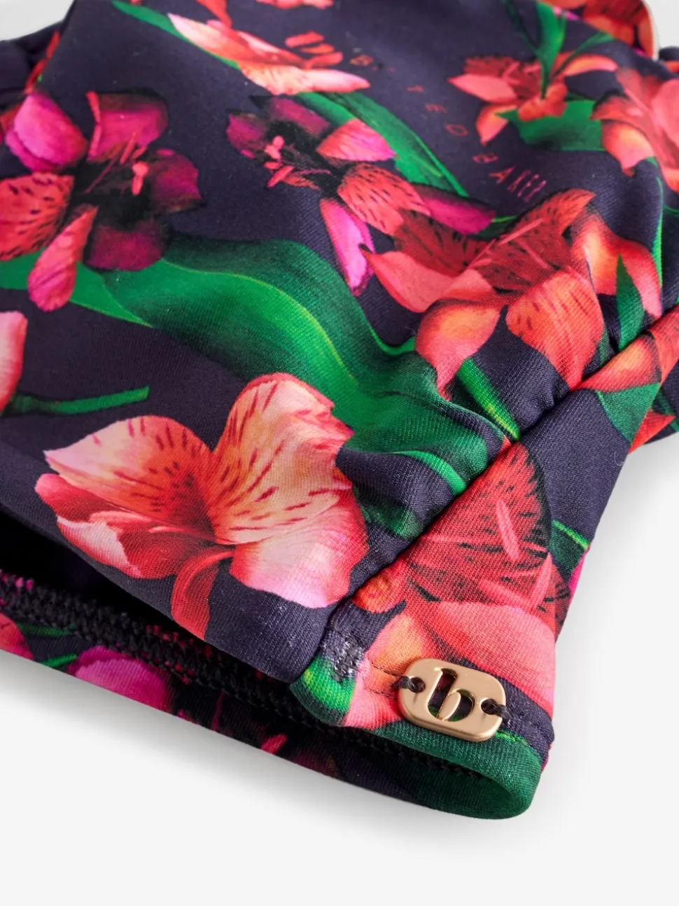 Haut de bikini bandeau B by Ted Baker bleu marine Fleuri et dos nu
