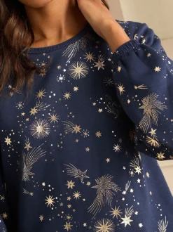 Haut de vêtements d'intérieur Love & Roses de Noël à Manches longues et détails en aluminium