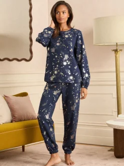 Haut de vêtements d'intérieur Love & Roses de Noël à Manches longues et détails en aluminium