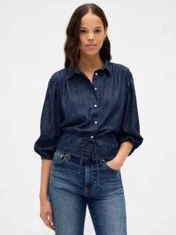 Haut Gap en Denim à taille élastique