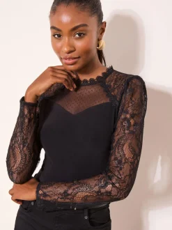 Haut Lipsy manches longues en dentelle