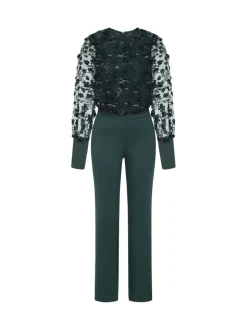 Hot Squash combinaison verte en ponte avec manches blouson